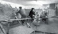 Schieferlehrgang an der Dachdeckereifachschule in Aschaffenburg